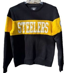 Pittsburgh Steelers '47 Interstate Throwback Crew Sweatshirt Unisex Medium Black